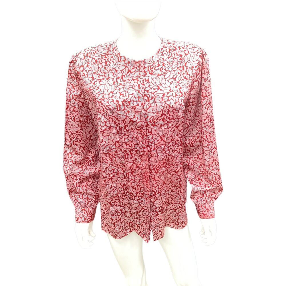 Vintage Diane Von Furstenberg Button Down Women’s SZ 10 Long Sleeve Red & White